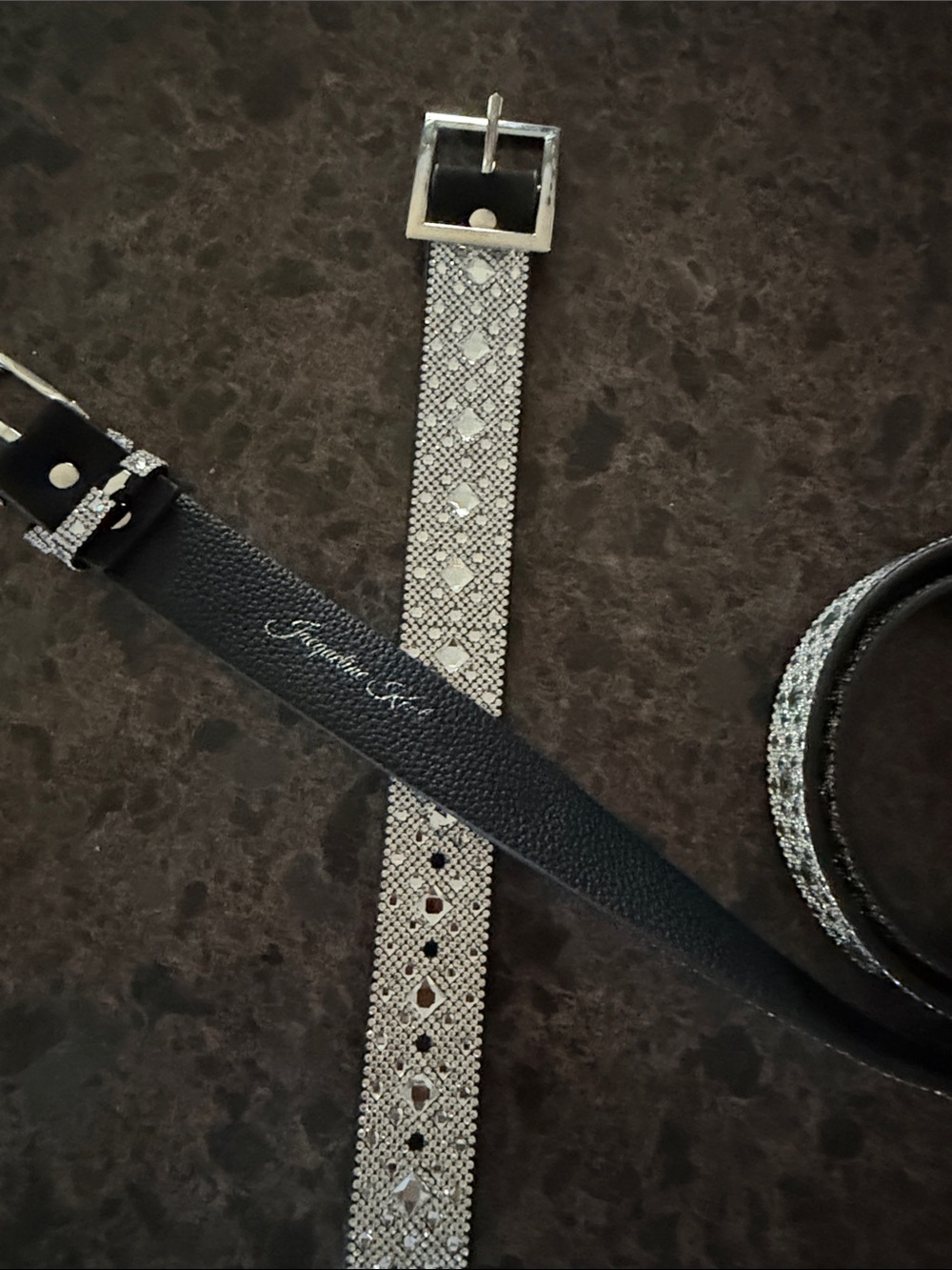 Jacqueline Kent Crystal-Embellished Black Women's Belt with matching cuff - Picture 6 of 6